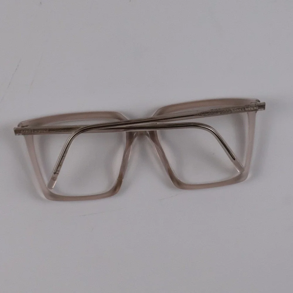 Saint Laurent Eyeglasses SL 408/F 003 Transparent Nude Square Frames Italy
